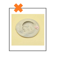 Kinder baret naturel met roze bloem